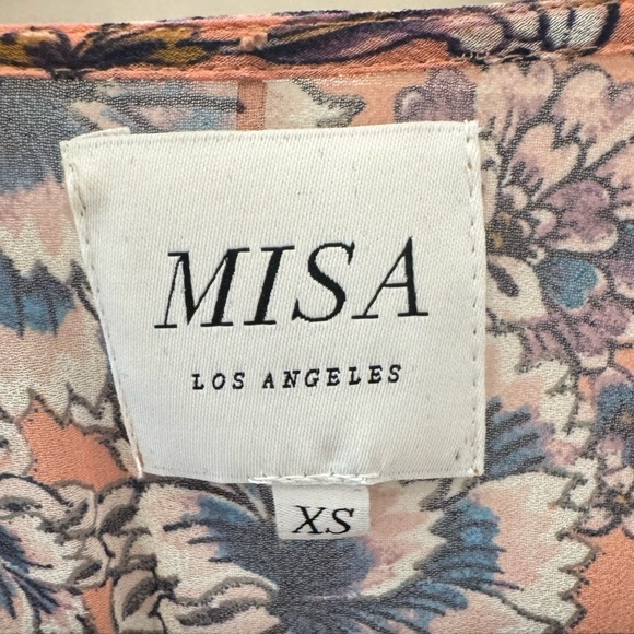 MISA Floral Dress with Bell Sleeves and Ruffles size XS - Picture 6 of 8